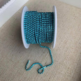 1 Yard SS6 Aquamarine Colourful Metal Chain Rhinestone Banding